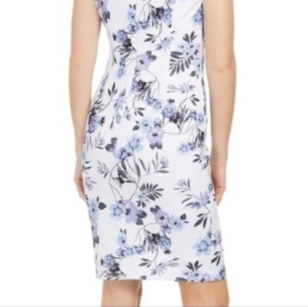 Calvin Klein Floral-Print Sleeveless Sheath Dress Size 2